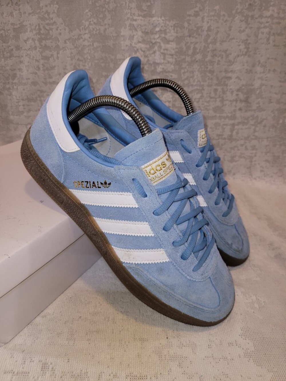 Adidas Handball Spezial Light Blue Cloud White Brown Gum Women's Size 9.5 JQ6822 - Picture 14 of 16